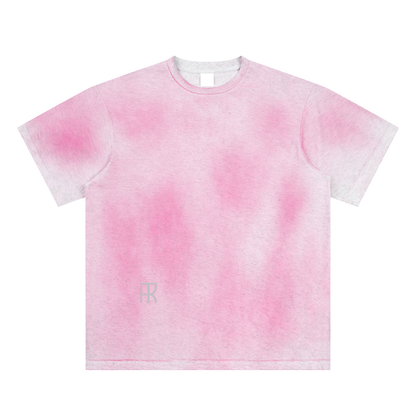 T-shirt dipinta a mano con effetto sbiadito dal sole