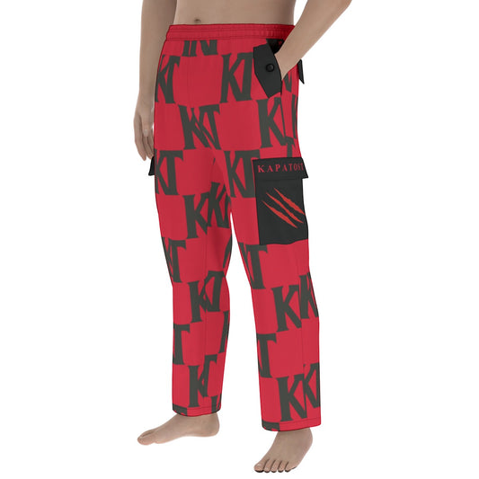 Cargo Pants Multi-Pockets - Red Print