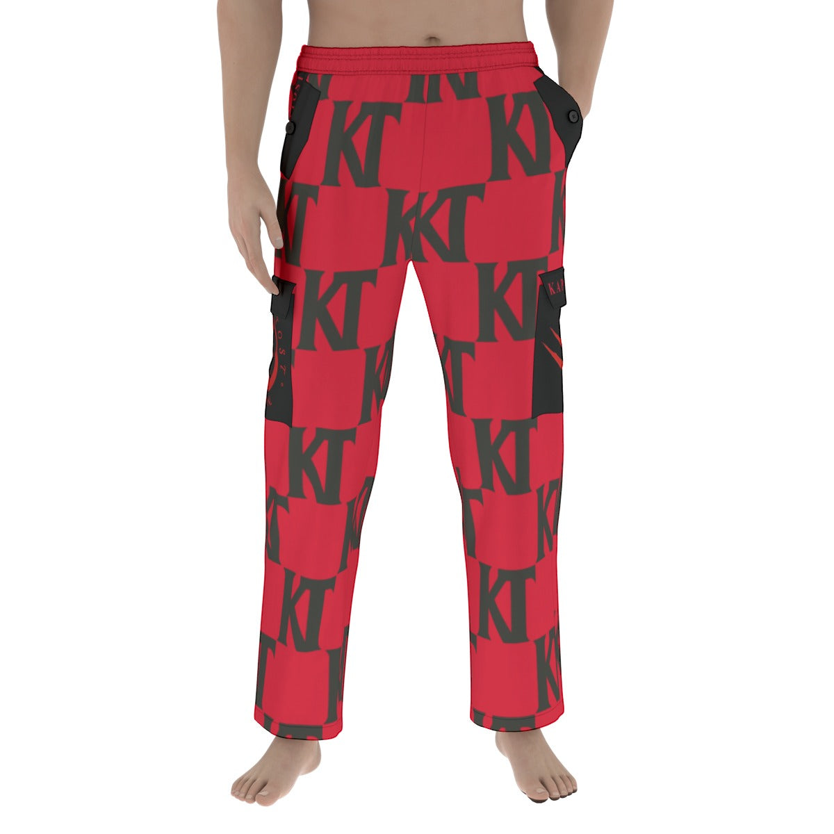 Cargo Pants Multi-Pockets - Red Print