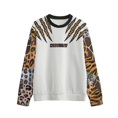 Felpa girocollo con stampa animalier