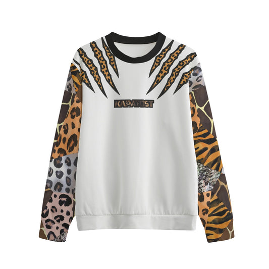 Felpa girocollo con stampa animalier