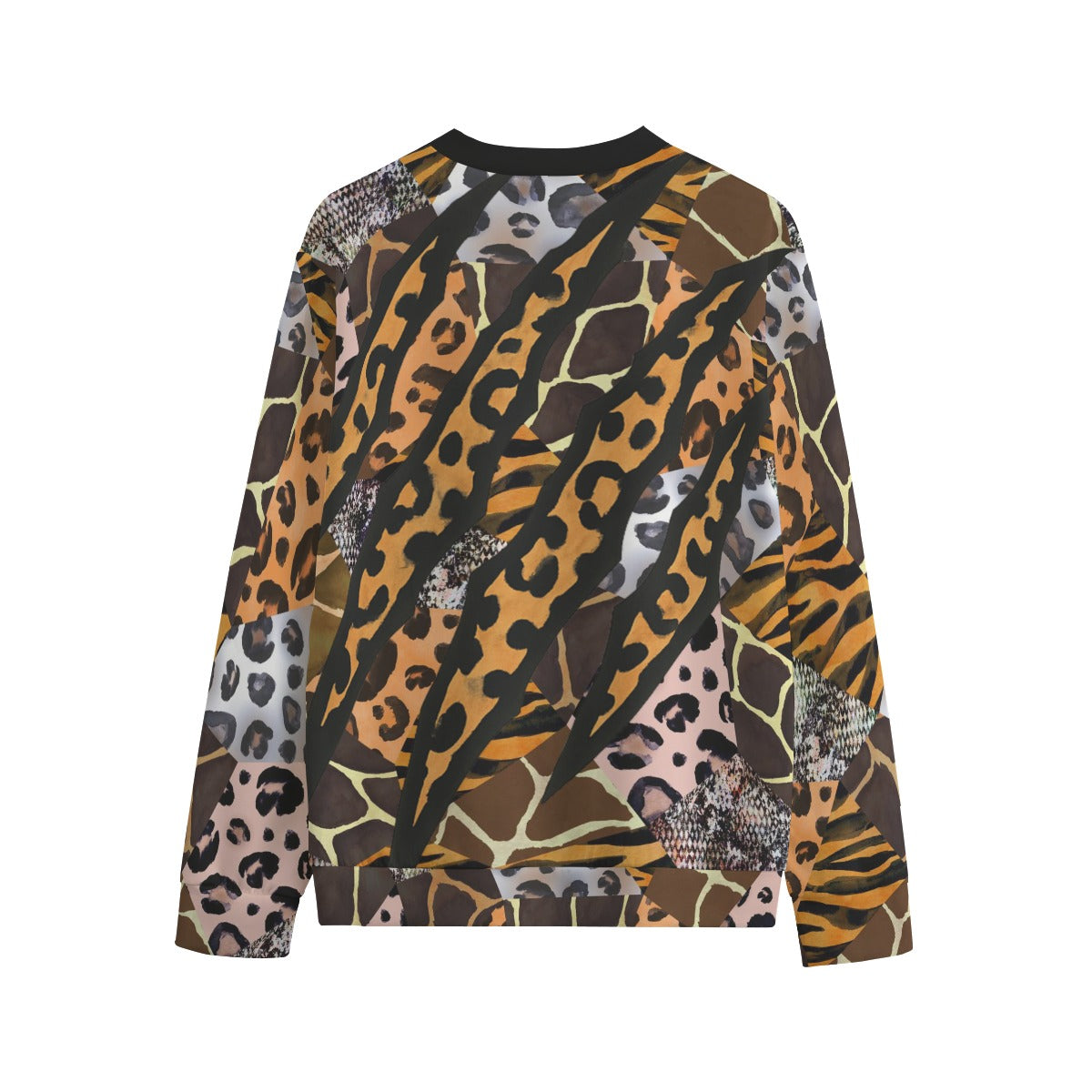 Felpa girocollo con stampa animalier