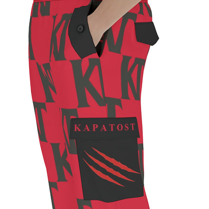Cargo Pants Multi-Pockets - Red Print