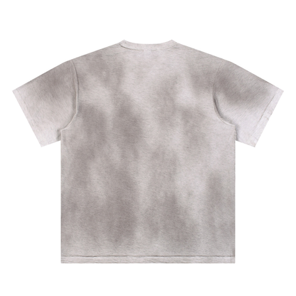 T-shirt dipinta a mano con effetto sbiadito dal sole
