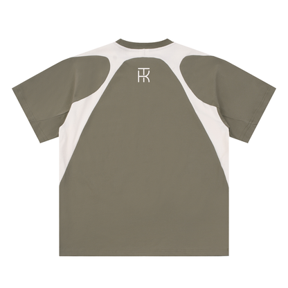 Contrast Panel Cotton T-Shirt