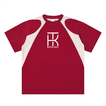 Contrast Panel Cotton T-Shirt