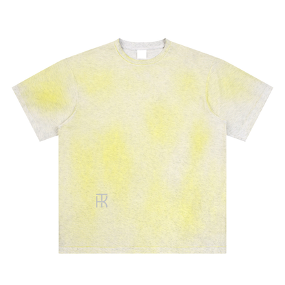 T-shirt dipinta a mano con effetto sbiadito dal sole