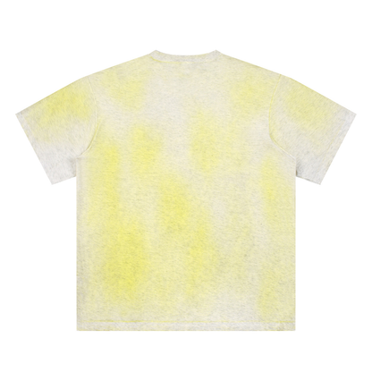 T-shirt dipinta a mano con effetto sbiadito dal sole