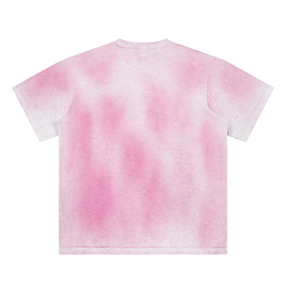 T-shirt dipinta a mano con effetto sbiadito dal sole